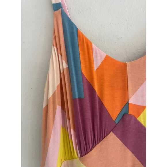 Torrid 0 / 12 Maxi Dress Flowy Summer Soft Tiered Pastel Sleeveless Stretch Midi - Picture 6 of 11